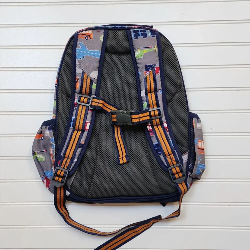 Pottery Barn Kids Mackenzie Gray & Navy Transportation Vehicle Backpack Small